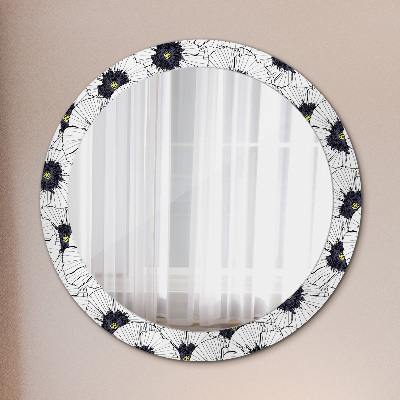 Kulaté zrcadlo s dekorem Složení lineárních květů