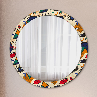 Kulaté dekorativní zrcadlo na zeď Popový umělecký styl
