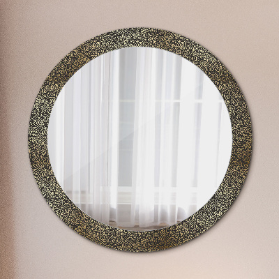 Kulaté zrcadlo tištěný rám Zlaté ozdoby