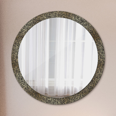 Kulaté zrcadlo tištěný rám Zlaté ozdoby