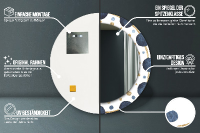 Kulaté dekorativní zrcadlo na zeď Moon mandala