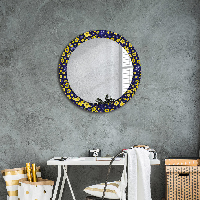 Kulaté dekorativní zrcadlo na zeď Sladké malé květy