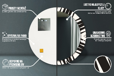 Kulaté zrcadlo tištěný rám Geometrie abstrakce