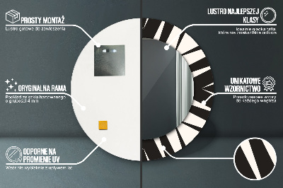 Kulaté zrcadlo tištěný rám Geometrie abstrakce