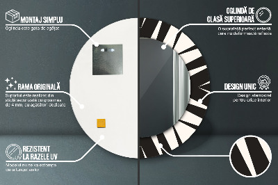 Kulaté zrcadlo tištěný rám Geometrie abstrakce