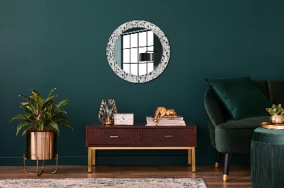 Kulaté dekorativní zrcadlo na zeď Květinová kresba