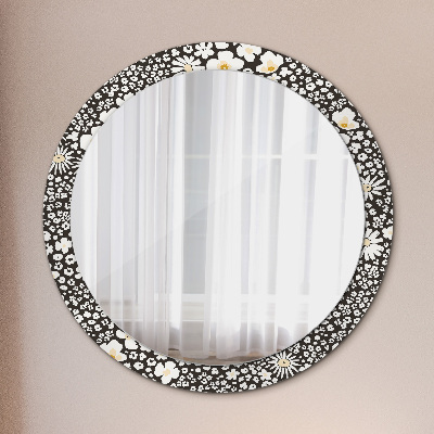 Kulaté dekorativní zrcadlo na zeď Stokrotka ivory