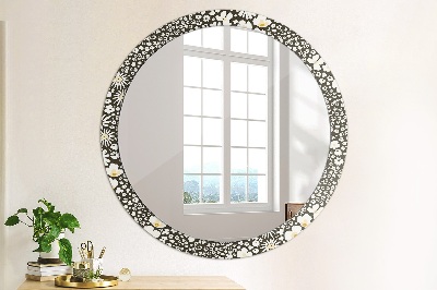 Kulaté dekorativní zrcadlo na zeď Stokrotka ivory