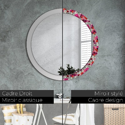 Kulaté dekorativní zrcadlo na zeď Růžové máky