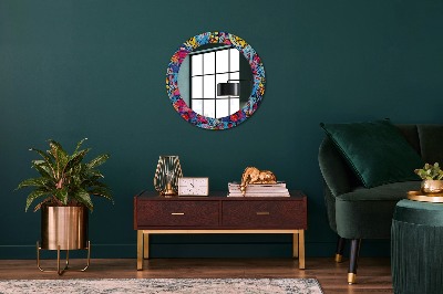 Kulaté dekorativní zrcadlo na zeď Barevné čmáraní