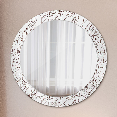 Kulaté zrcadlo tištěný rám Umělecké linie
