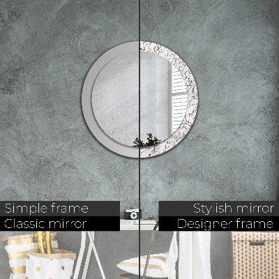 Kulaté zrcadlo tištěný rám Umělecké linie
