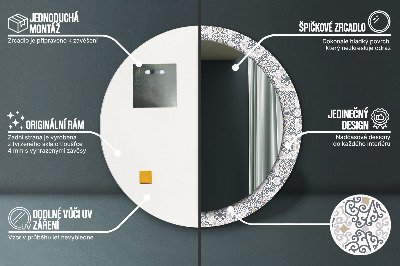 Kulaté dekorativní zrcadlo na zeď Geometrické ozdoby