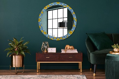 Kulaté dekorativní zrcadlo na zeď Geometrické slunečnice