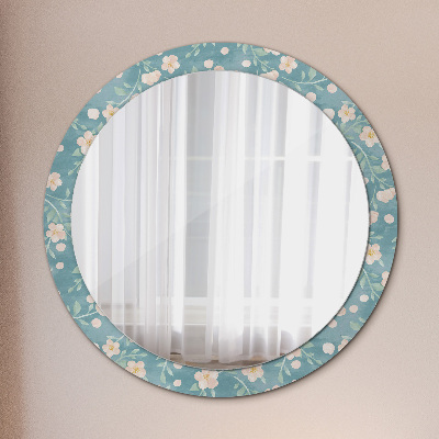 Kulaté dekorativní zrcadlo na zeď Květinový vzor