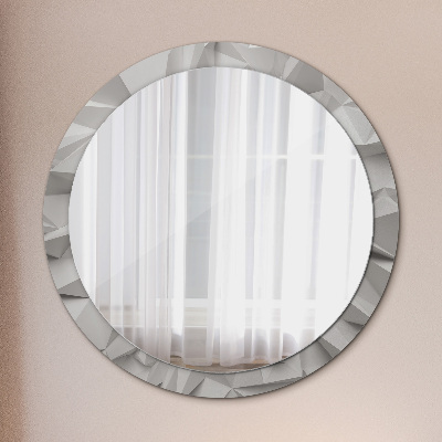 Kulaté dekorativní zrcadlo na zeď Abstraktní bílý krystal
