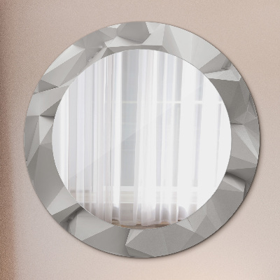 Kulaté dekorativní zrcadlo na zeď Abstraktní bílý krystal