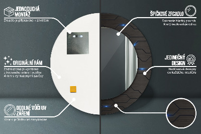 Kulaté dekorativní zrcadlo na zeď Futuristický abstrakt