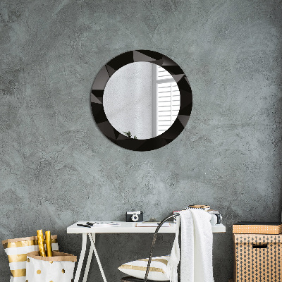 Kulaté dekorativní zrcadlo na zeď Abstraktní černá