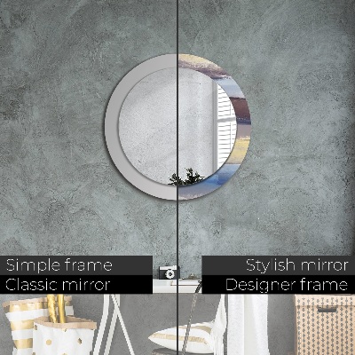 Kulaté zrcadlo tištěný rám Abstraktní obrázek
