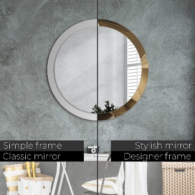 Kulaté zrcadlo tištěný rám Moderní abstrakce
