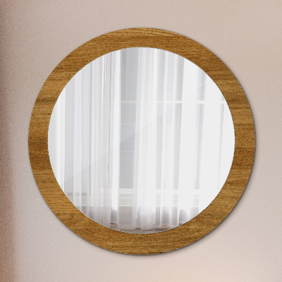 Kulaté zrcadlo tištěný rám Rustikální dub