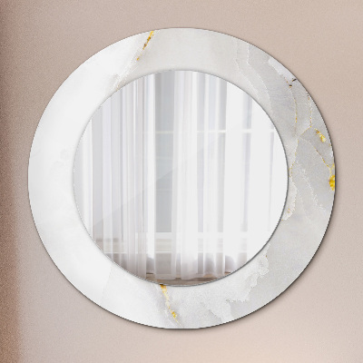 Kulaté zrcadlo tištěný rám Lesklý mramor