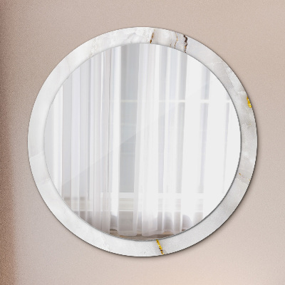 Kulaté zrcadlo tištěný rám Lesklý mramor