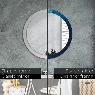 Kulaté zrcadlo tištěný rám Abstraktní umění