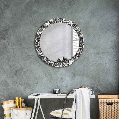 Kulaté zrcadlo tištěný rám Abstraktní tekutina