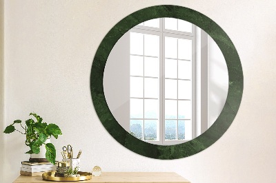Kulaté zrcadlo tištěný rám Zelený mramor