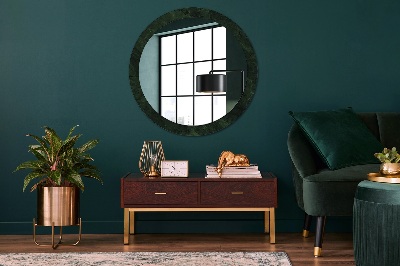 Kulaté zrcadlo tištěný rám Zelený mramor