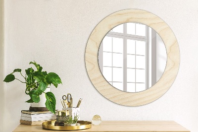 Kulaté dekorativní zrcadlo na zeď Textura dřeva