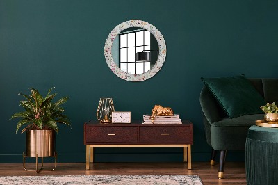 Kulaté dekorativní zrcadlo na zeď Divoké květiny