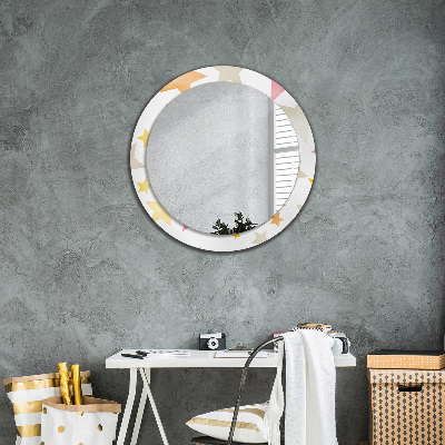 Kulaté dekorativní zrcadlo na zeď Pastelové hvězdy