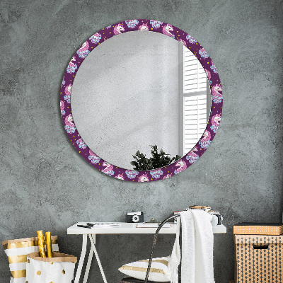 Kulaté dekorativní zrcadlo na zeď Unicorn hvězdy