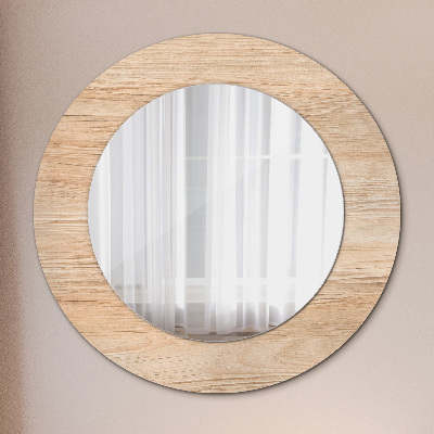 Kulaté dekorativní zrcadlo na zeď Textura dřeva