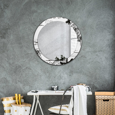 Kulaté zrcadlo tištěný rám Graffiti vzor