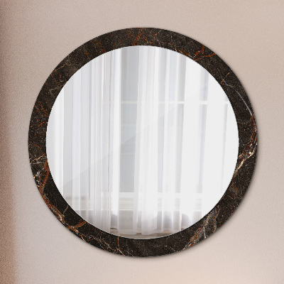 Kulaté dekorativní zrcadlo na zeď Hnědý mramor