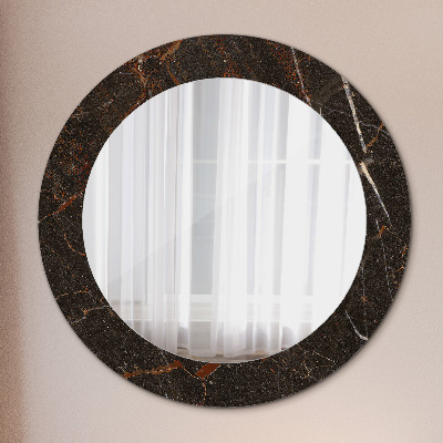 Kulaté dekorativní zrcadlo na zeď Hnědý mramor