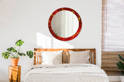 Kulaté dekorativní zrcadlo na zeď Červený mramor