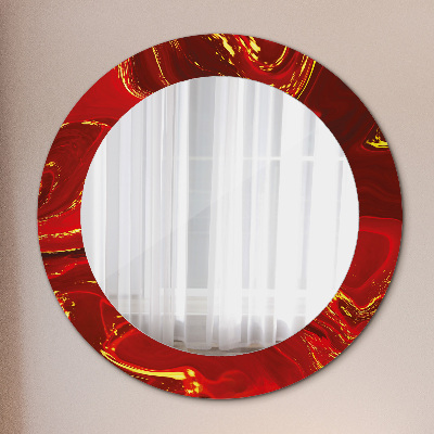 Kulaté dekorativní zrcadlo na zeď Červený mramor
