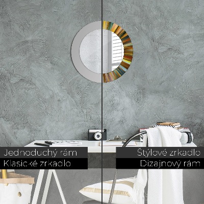 Kulaté zrcadlo tištěný rám Abstraktní radiální vzor