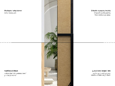 Stojace zrkadlo v bielom ráme 36x156 cm