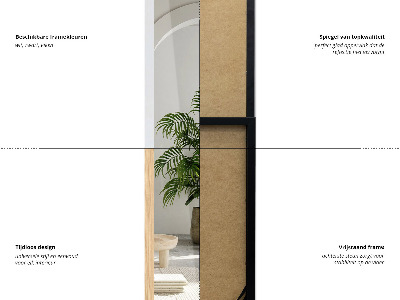 Stojace zrkadlo v bielom ráme 36x156 cm