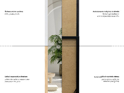 Stojace zrkadlo v bielom ráme 36x156 cm