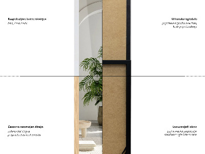 Stojace zrkadlo v čiernom ráme 36x156 cm