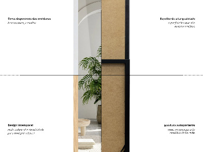 Stojace zrkadlo v čiernom ráme 36x156 cm