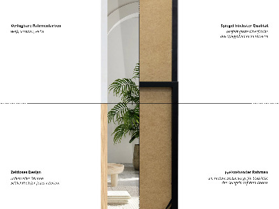 Stojace zrkadlo v ráme dubovej farby 36x156 cm