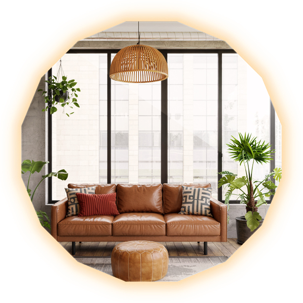 Zrkadlo mnohouholník s LED osvetlením